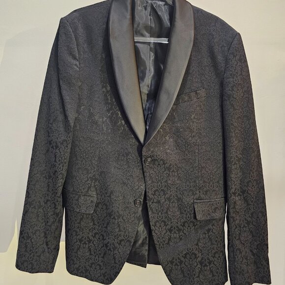Zara Man Black Faux Jacquard Tuxedo-style Jacket - Picture 10 of 10